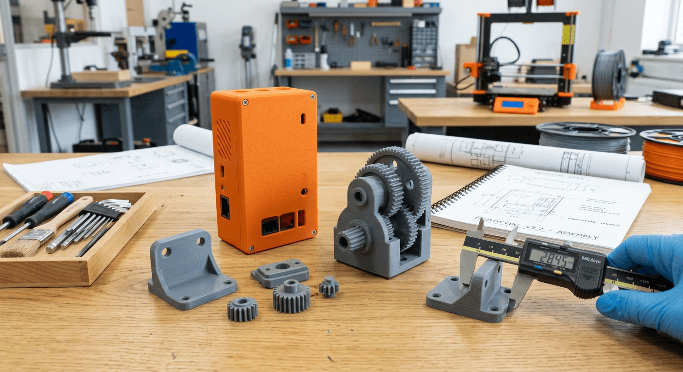 Peças técnicas e protótipos impressos em 3D
